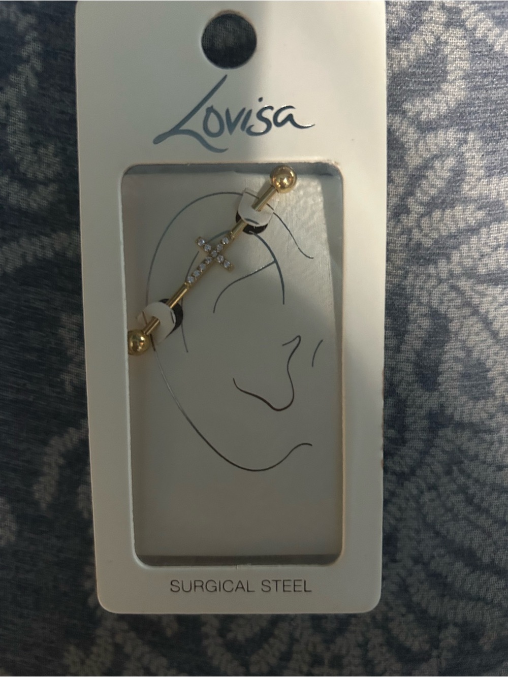Lovisa Gold Cross Barbell Ear Cuff - Gold